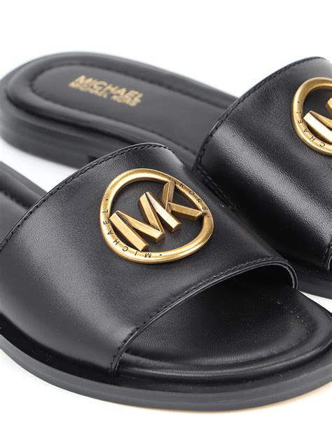 michael kors bryn slide sandals|michael kors black fuzzy slipper.